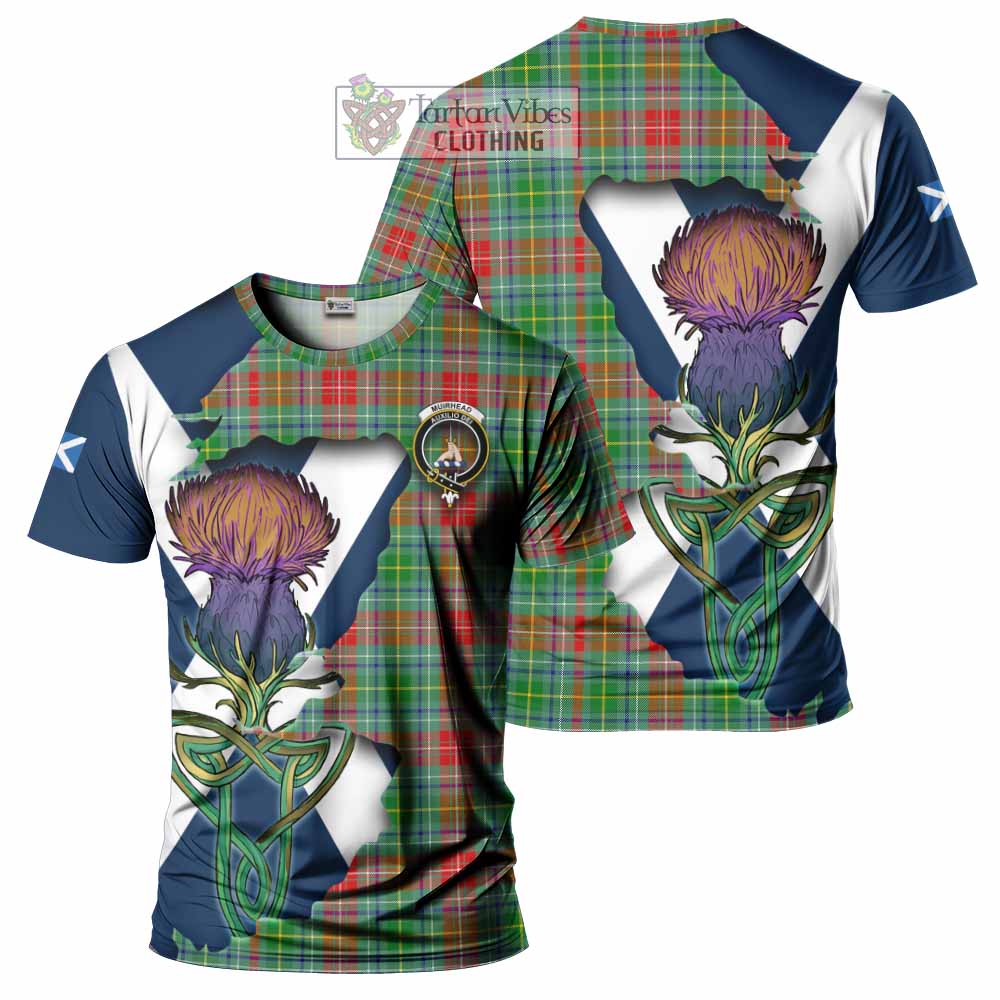 Tartan Vibes Clothing Muirhead Tartan Family Crest T-Shirt Scottish Thistle Celtic Inspired