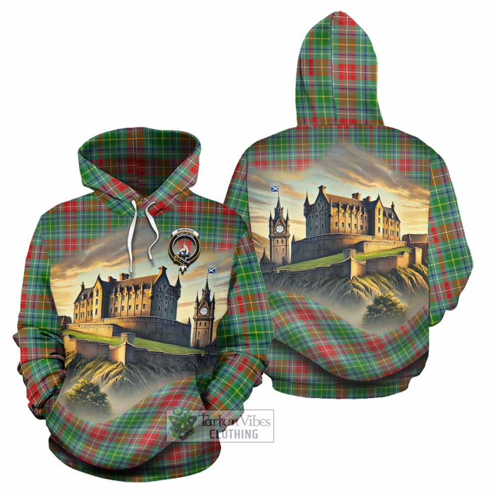 Muirhead Tartan Family Crest Hoodie with Scottish Ancient Castle Style - Tartan Vibes Clothing