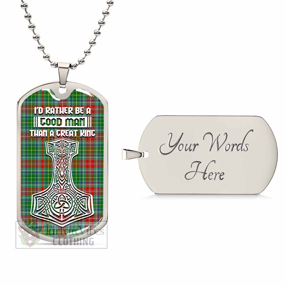 Muirhead Tartan Dog Tag Necklace Viking Mjolnir Style Silver Yes - Tartan Vibes Clothing