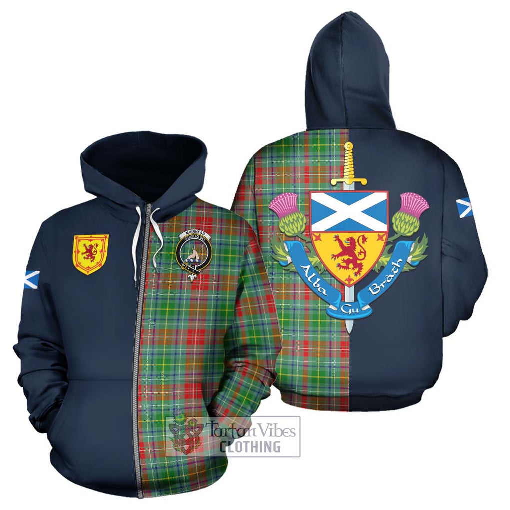 Muirhead Tartan Hoodie Alba with Scottish Lion Royal Arm Half Style - Tartan Vibes Clothing