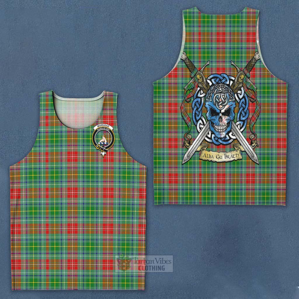 Muirhead Tartan Men's Tank Top with Family Crest Celtic Skull Style - Tartan Vibes Clothing