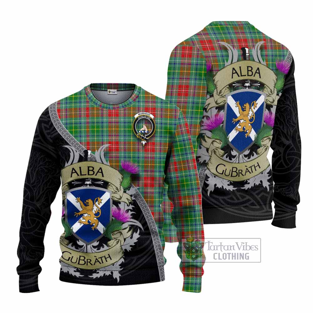 Muirhead Tartan Family Crest Knitted Sweater Lion Rampant Royal Thistle Shield Celtic Inspired - Tartan Vibes Clothing