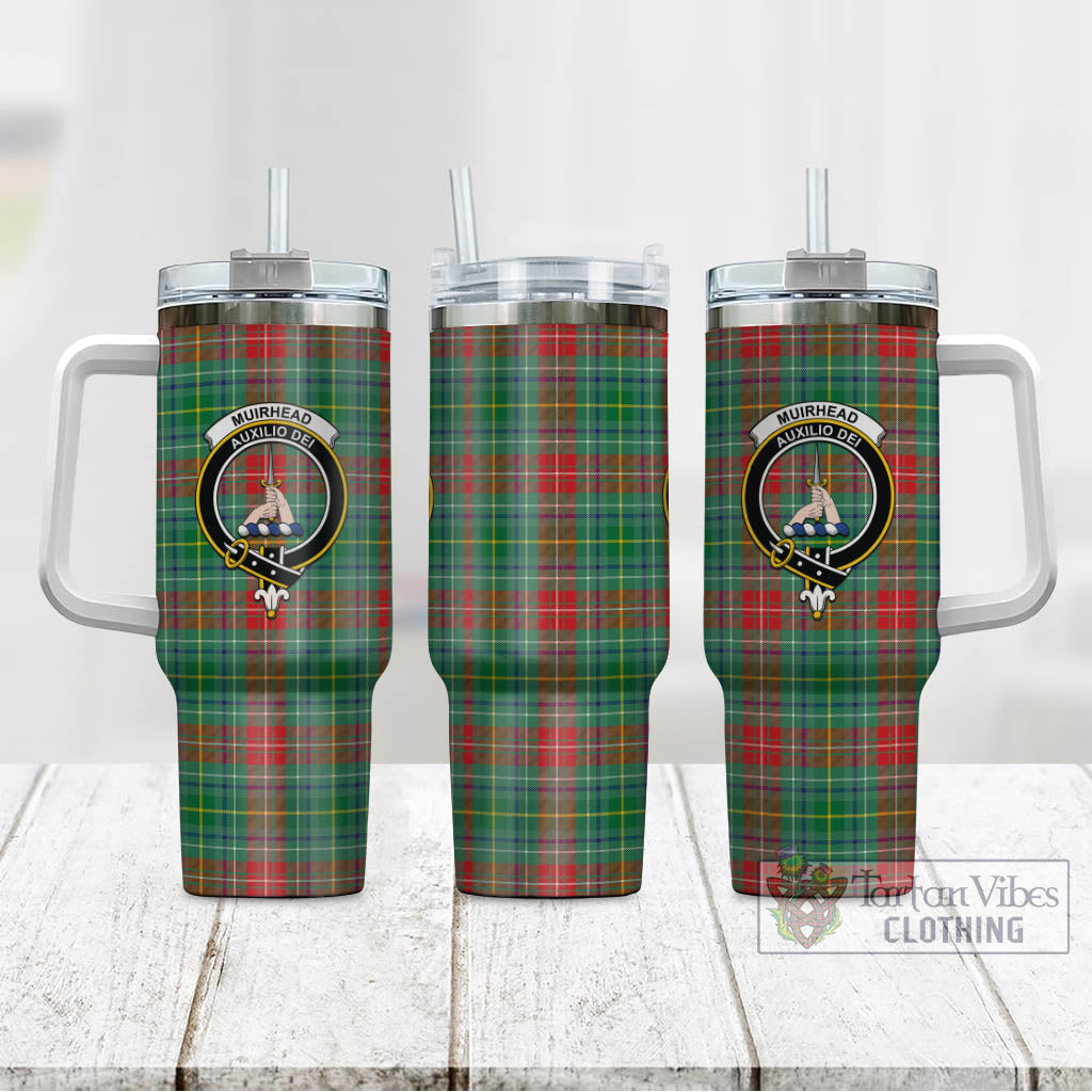 Muirhead Tartan Tumbler with Handle with Family Crest - Tartan Vibes Clothing