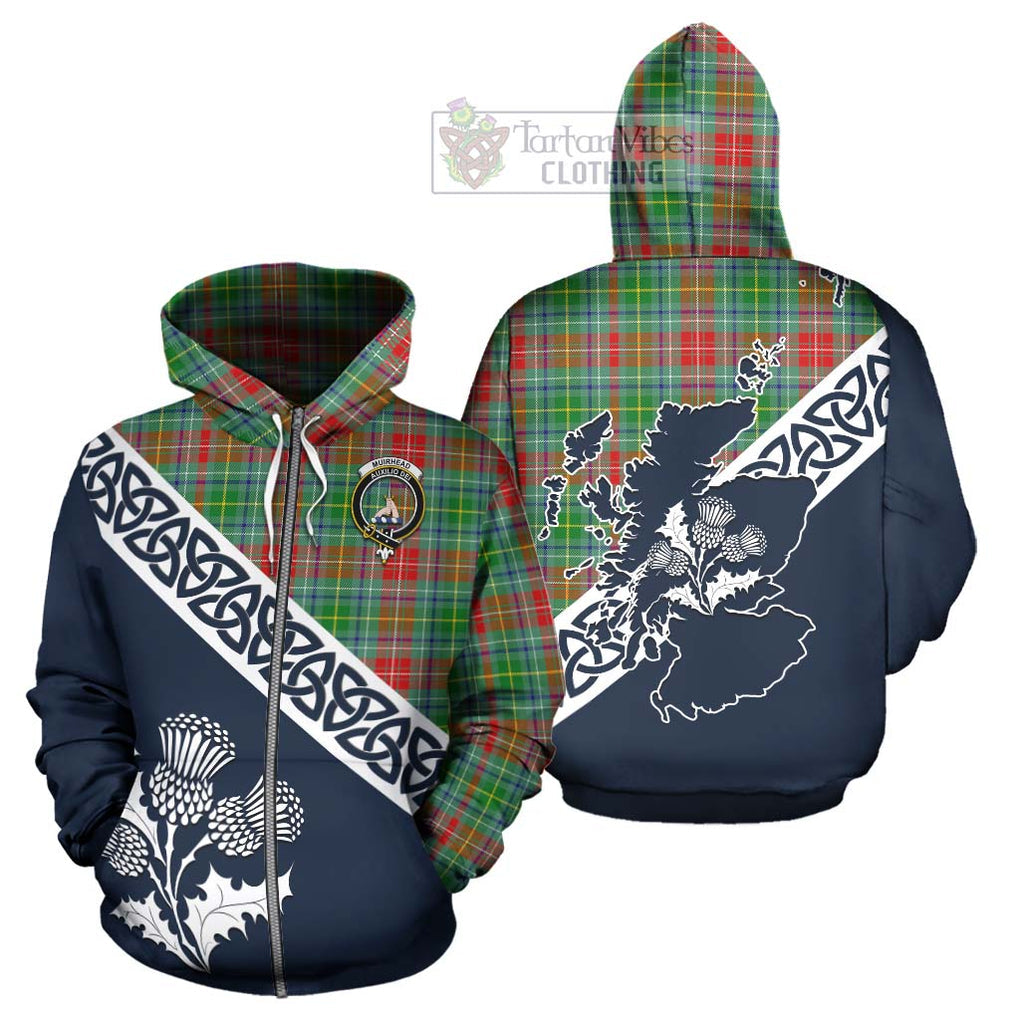 Muirhead Tartan Hoodie Featuring Thistle and Scotland Map - Tartan Vibes Clothing