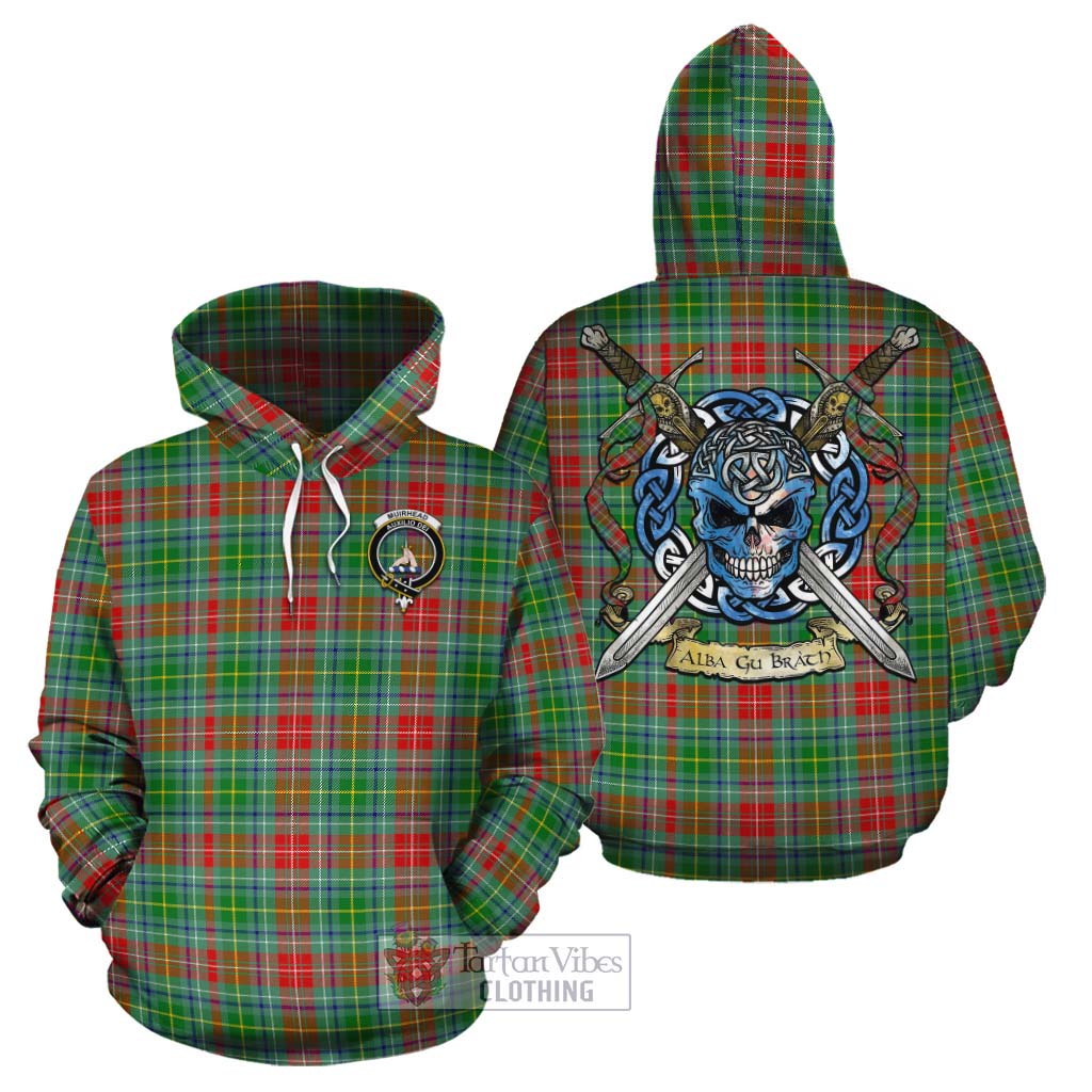Muirhead Tartan Cotton Hoodie with Family Crest Celtic Skull Style Zip Hoodie - Tartan Vibes Clothing