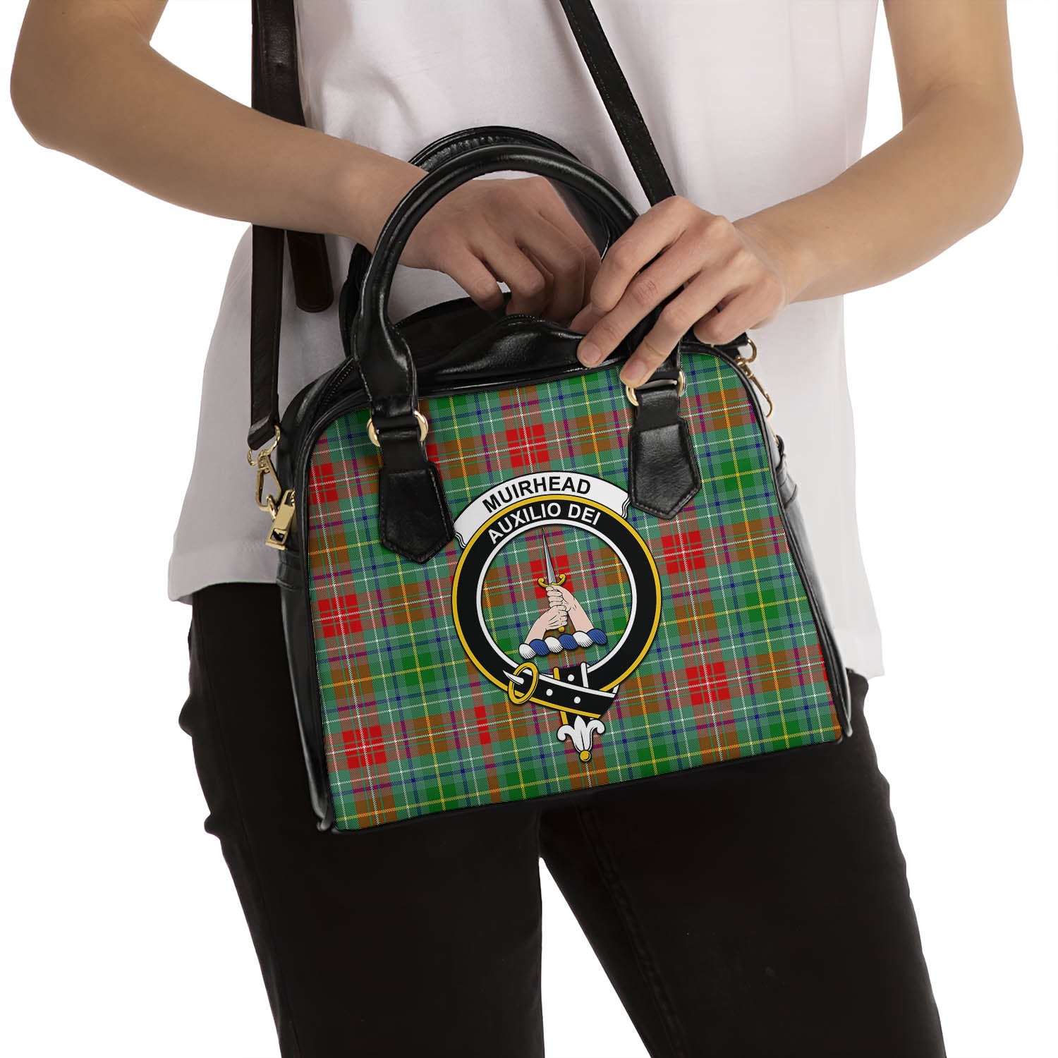 Muirhead Tartan Shoulder Handbags with Family Crest - Tartan Vibes Clothing
