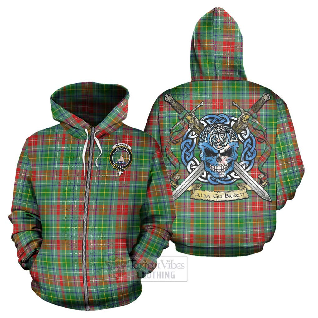 Muirhead Tartan Hoodie with Family Crest Celtic Skull Style - Tartan Vibes Clothing