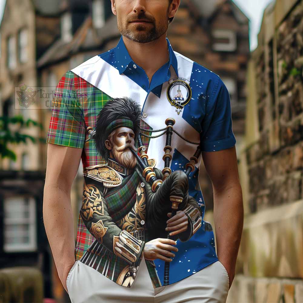 Muirhead Tartan Hawaiian Shirt with Family Crest Scottish Bagpiper Vibes - Tartan Vibes Clothing
