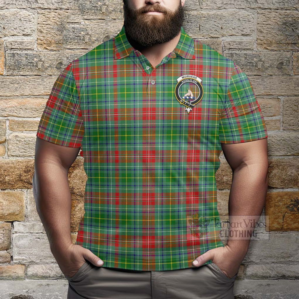 Muirhead Tartan Polo Shirt with Family Crest Celtic Skull Style - Tartan Vibes Clothing