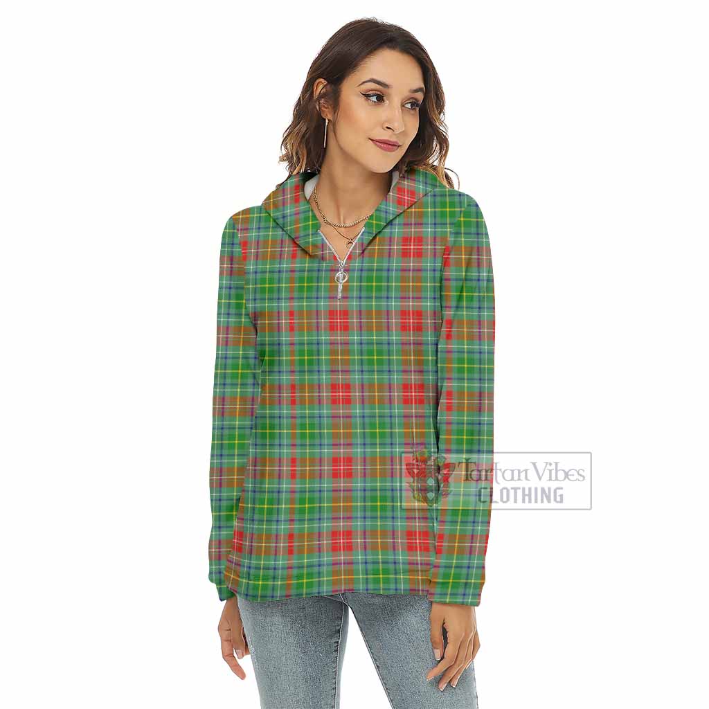 Muirhead Tartan Women's Borg Fleece Hoodie with Half Zip - Tartan Vibes Clothing