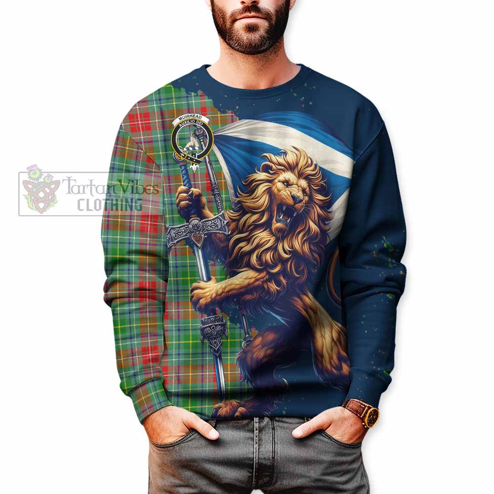 Muirhead Tartan Family Crest Sweatshirt with Scottish Majestic Lion - Tartan Vibes Clothing