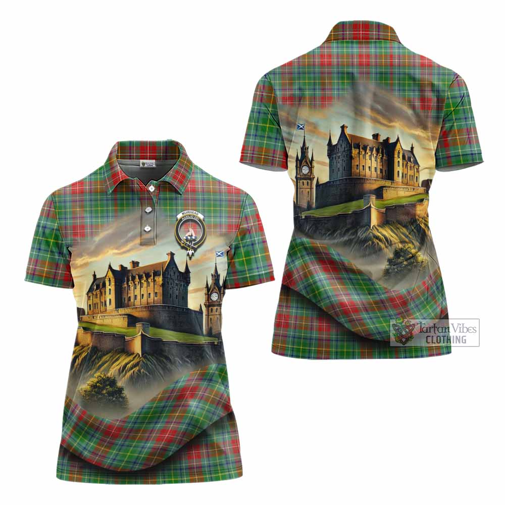 Muirhead Tartan Family Crest Women's Polo Shirt with Scottish Ancient Castle Style - Tartan Vibes Clothing