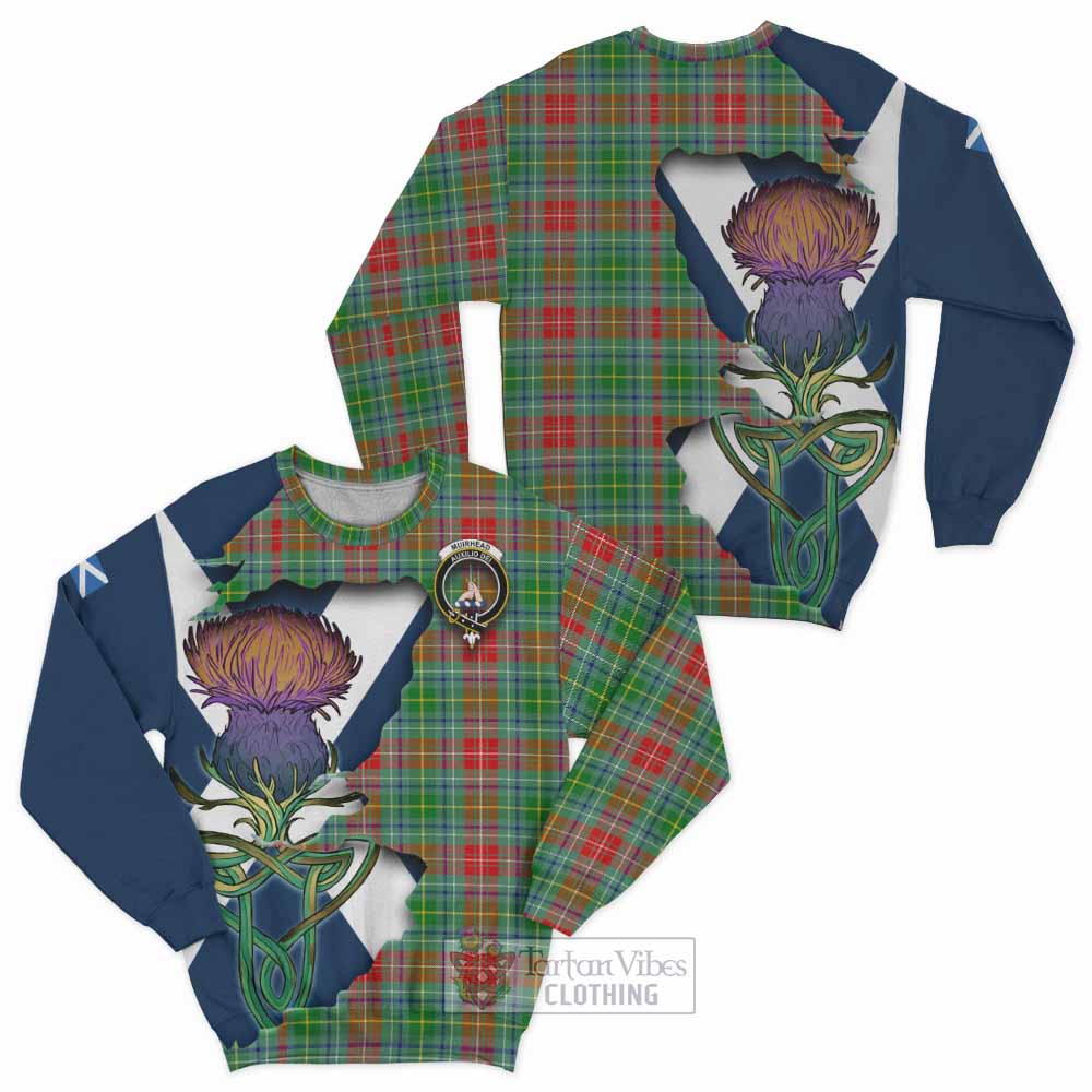 Tartan Vibes Clothing Muirhead Tartan Family Crest Sweatshirt Scottish Thistle Celtic Inspired