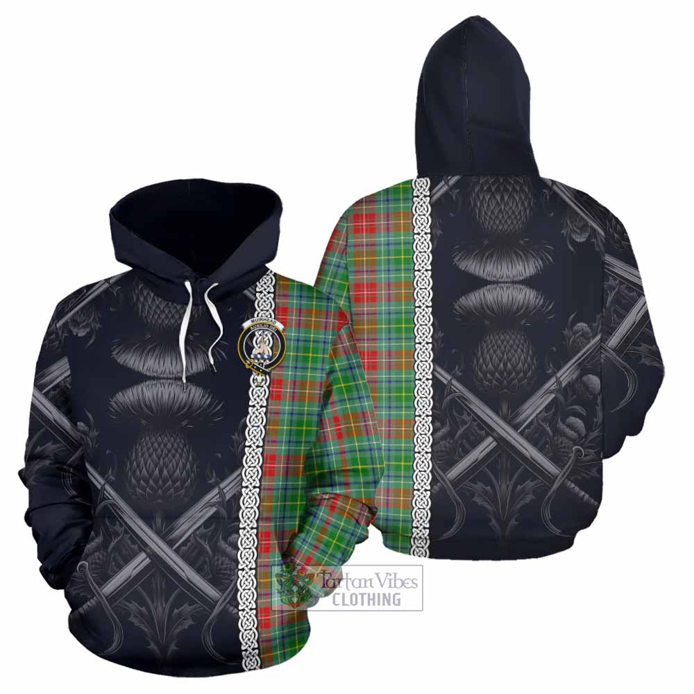 Muirhead Tartan Hoodie with Family Crest Cross Sword Thistle Celtic Vibes - Tartan Vibes Clothing