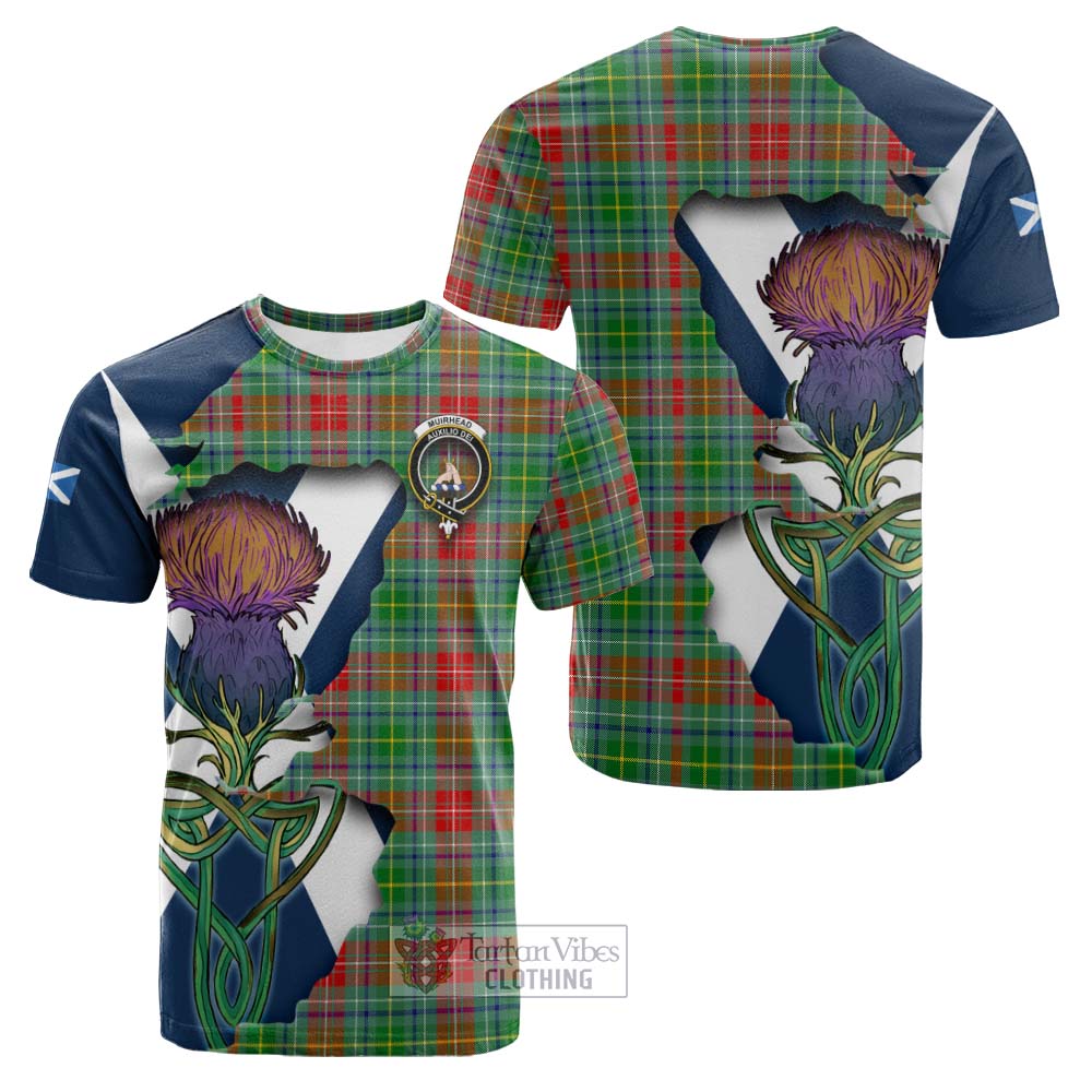 Muirhead Tartan Family Crest Cotton T-shirt Scottish Thistle Celtic Inspired - Tartan Vibes Clothing
