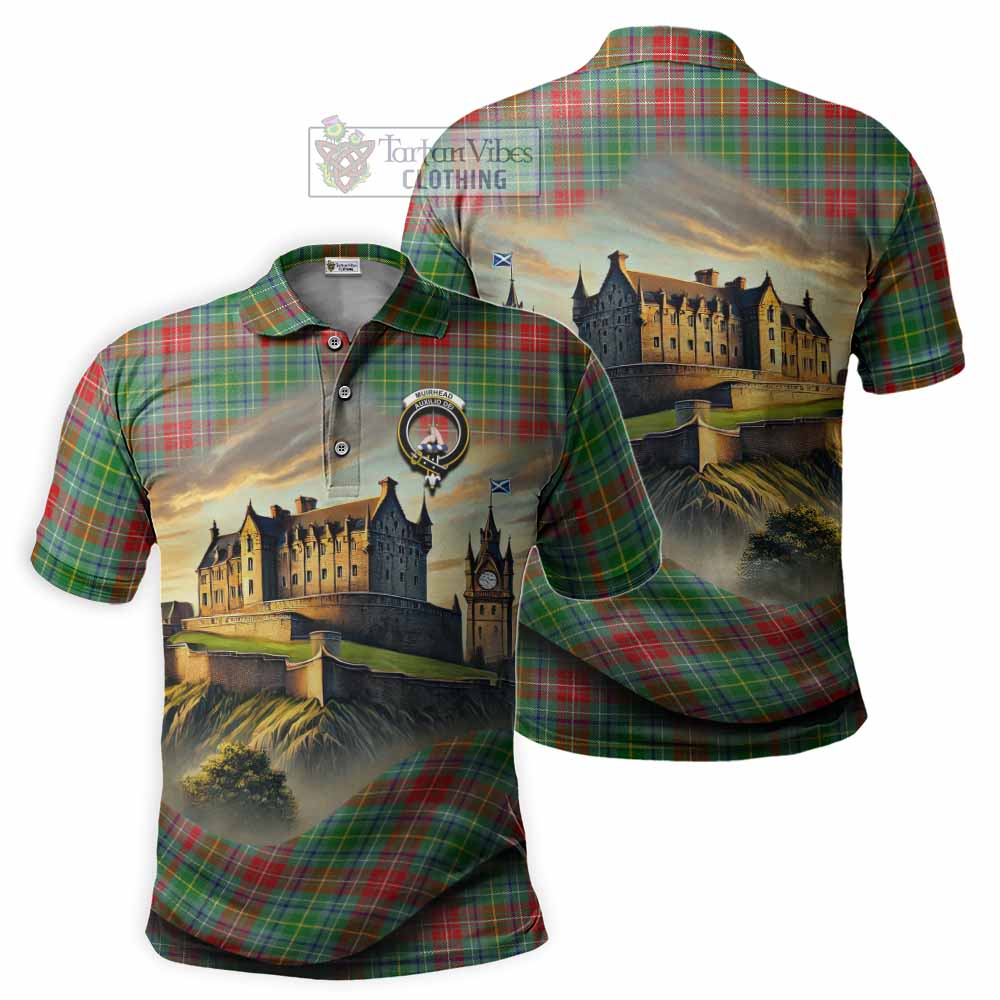 Tartan Vibes Clothing Muirhead Tartan Family Crest Polo Shirt with Scottish Ancient Castle Stype