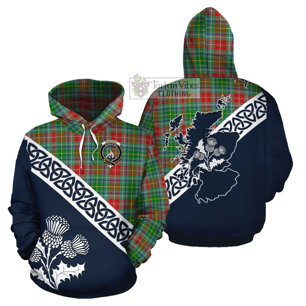 Muirhead Tartan Cotton Hoodie Featuring Thistle and Scotland Map Zip Hoodie - Tartan Vibes Clothing