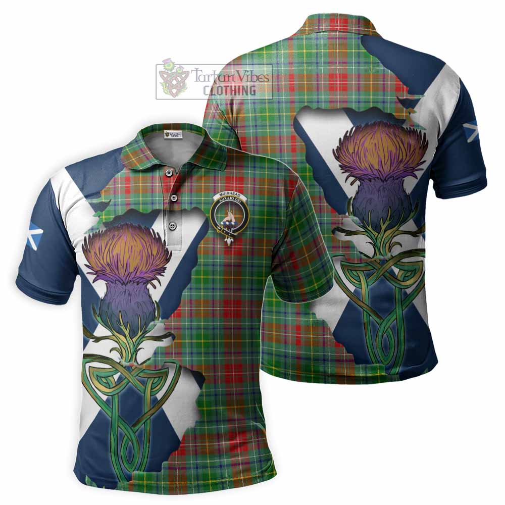 Tartan Vibes Clothing Muirhead Tartan Family Crest Polo Shirt Scottish Thistle Celtic Inspired