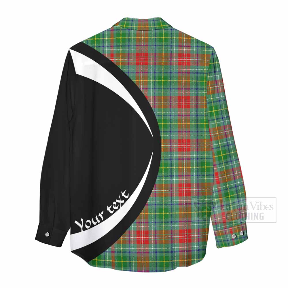 Muirhead Tartan Women's Casual Shirt with Family Crest Circle Style - Tartan Vibes Clothing