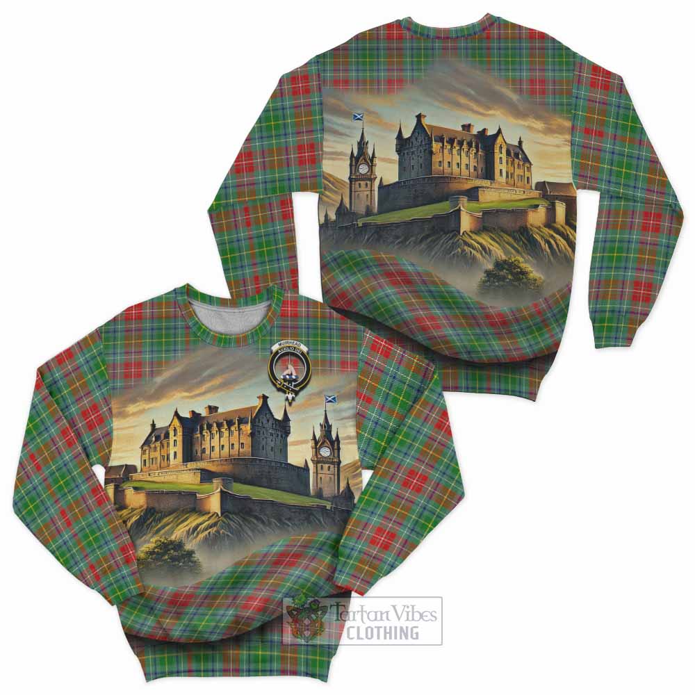 Muirhead Tartan Family Crest Sweatshirt with Scottish Ancient Castle Style - Tartan Vibes Clothing
