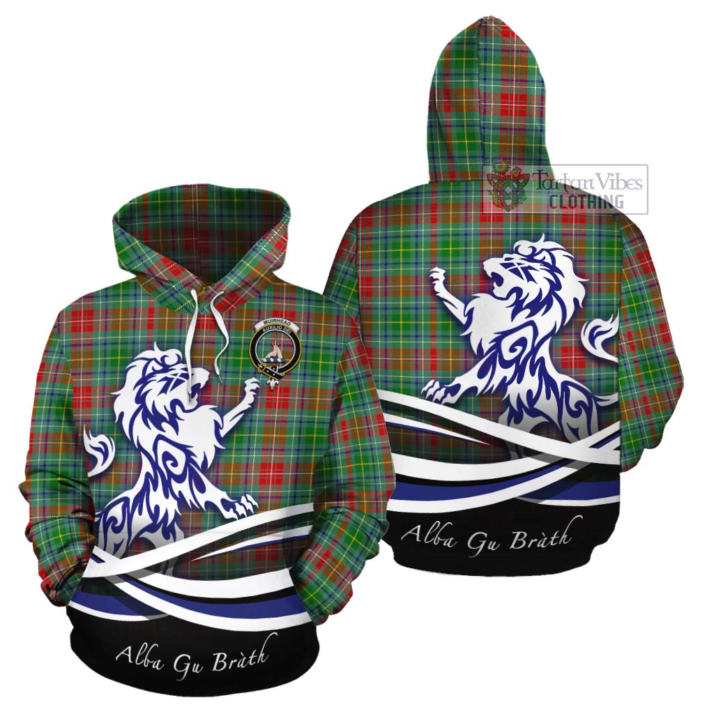 Muirhead Tartan Cotton Hoodie with Alba Gu Brath Regal Lion Emblem Zip Hoodie - Tartan Vibes Clothing