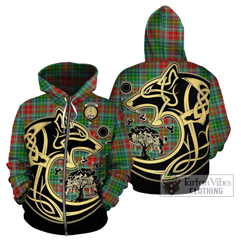 Muirhead Tartan Hoodie with Family Crest Celtic Wolf Style - Tartan Vibes Clothing