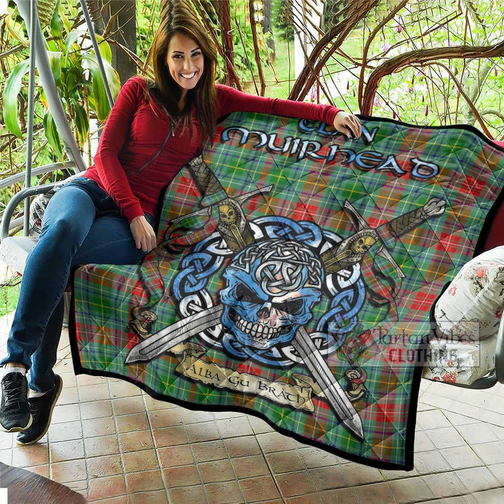 Muirhead Tartan Quilt with Celtic Skull Alba Gu Brath Style - Tartan Vibes Clothing