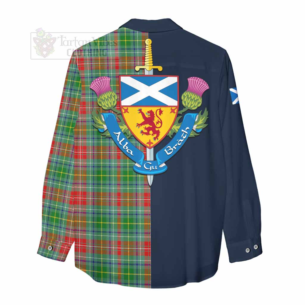 Muirhead Tartan Women's Casual Shirt Alba with Scottish Lion Royal Arm Half Style - Tartan Vibes Clothing