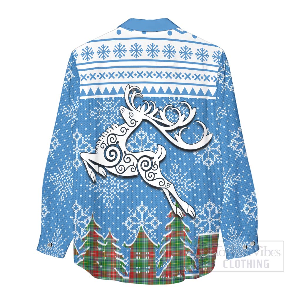 Muirhead Clan Christmas Women's Casual Shirt Celtic Reindeer Style - Tartan Vibes Clothing