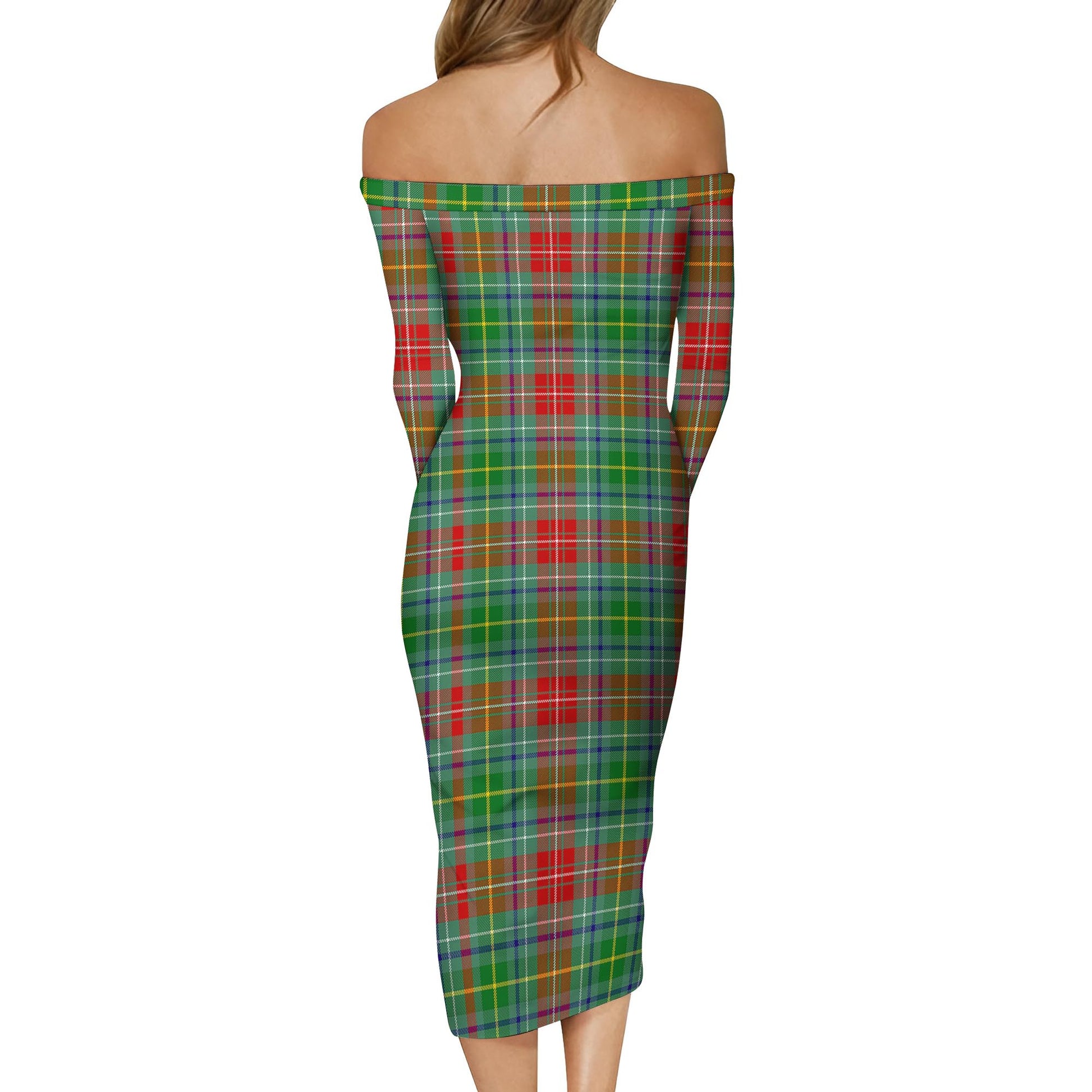 Muirhead Tartan Off Shoulder Lady Dress - Tartan Vibes Clothing