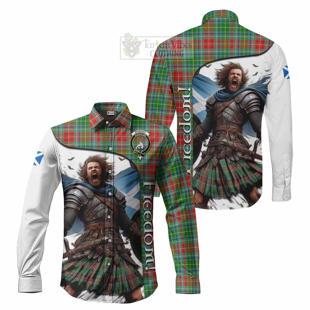 Tartan Vibes Clothing Muirhead Crest Tartan Long Sleeve Button Shirt Inspired by the Freedom of Scottish Warrior