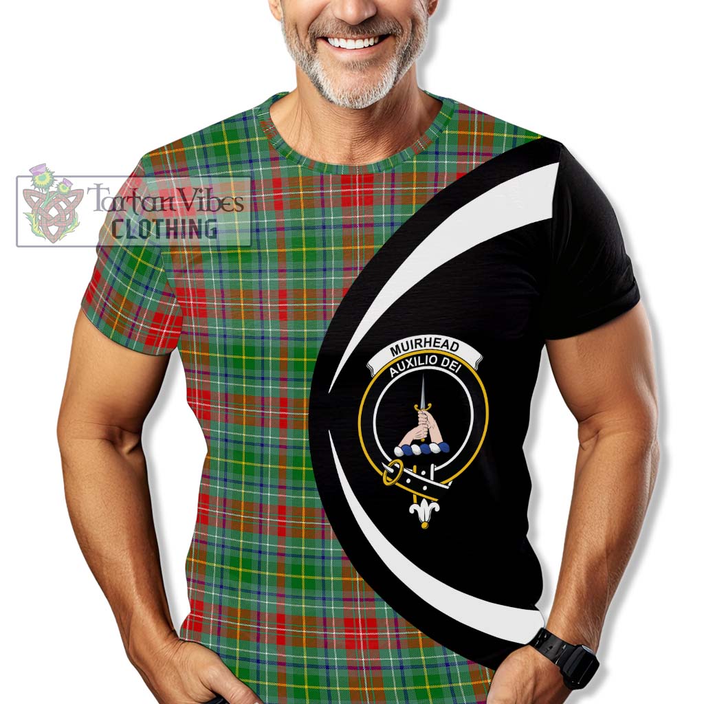 Muirhead Tartan T-Shirt with Family Crest Circle Style - Tartan Vibes Clothing