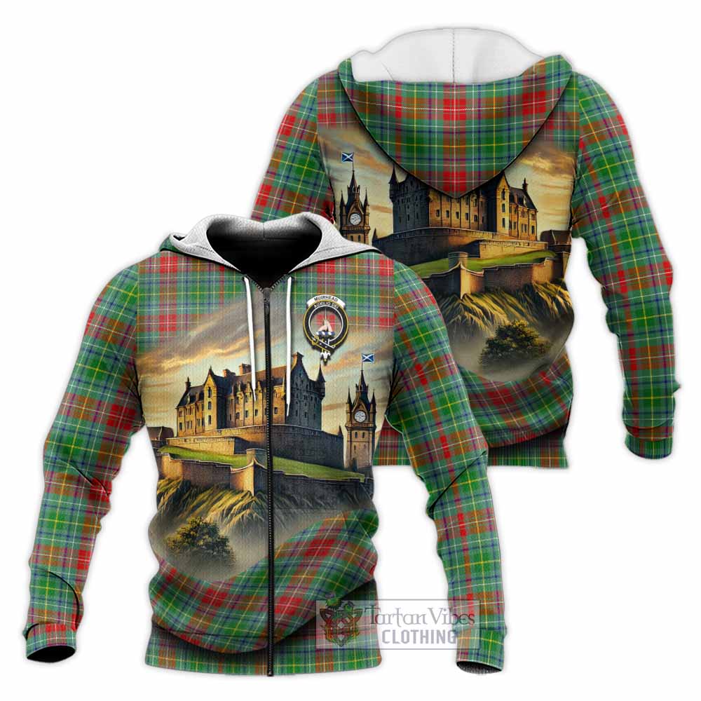 Muirhead Tartan Family Crest Knitted Hoodie with Scottish Ancient Castle Style Unisex Knitted Zip Hoodie - Tartan Vibes Clothing