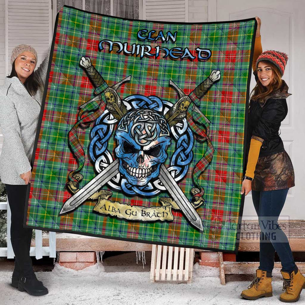Muirhead Tartan Quilt with Celtic Skull Alba Gu Brath Style - Tartan Vibes Clothing