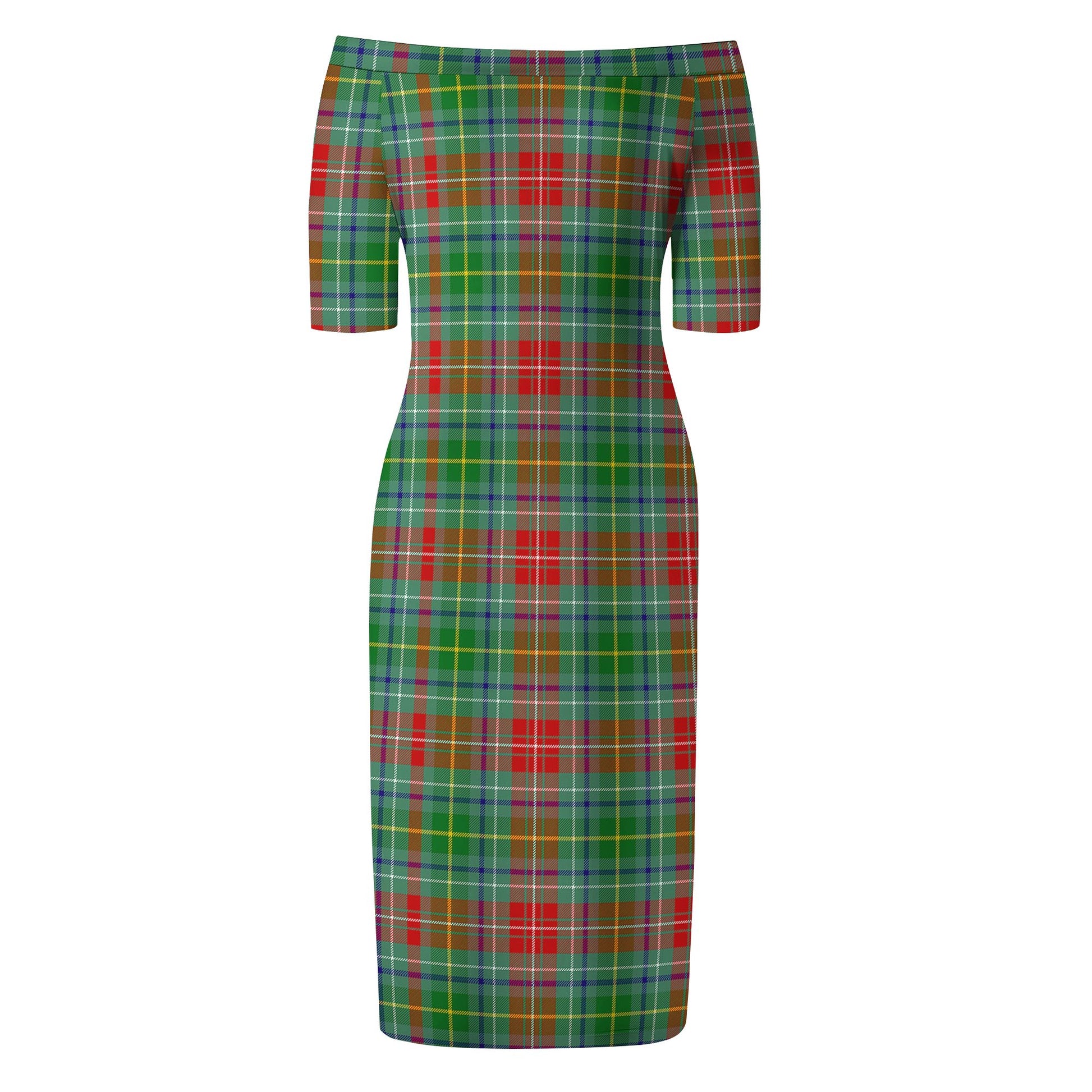 Muirhead Tartan Off Shoulder Lady Dress - Tartan Vibes Clothing