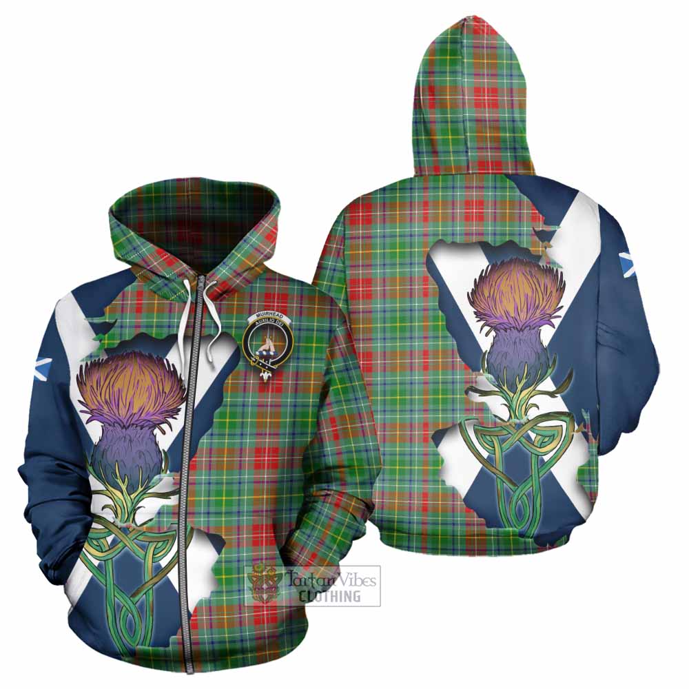 Tartan Vibes Clothing Muirhead Tartan Family Crest Hoodie Scottish Thistle Celtic Inspired