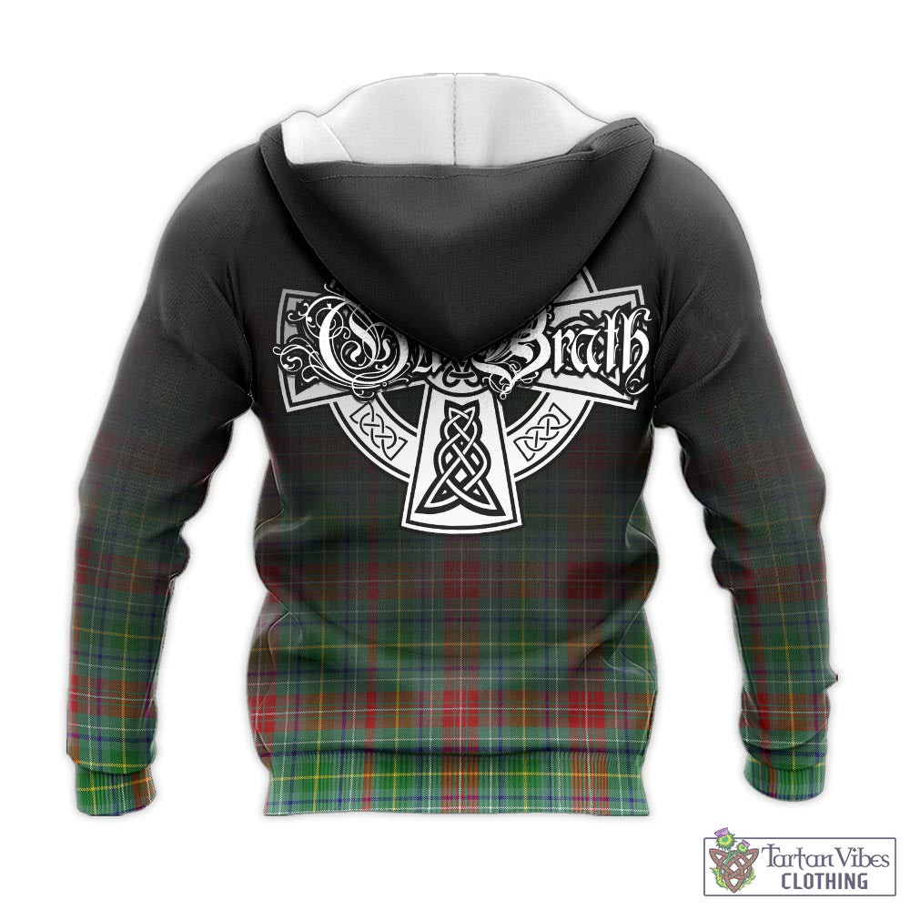 Tartan Vibes Clothing Muirhead Tartan Knitted Hoodie Featuring Alba Gu Brath Family Crest Celtic Inspired