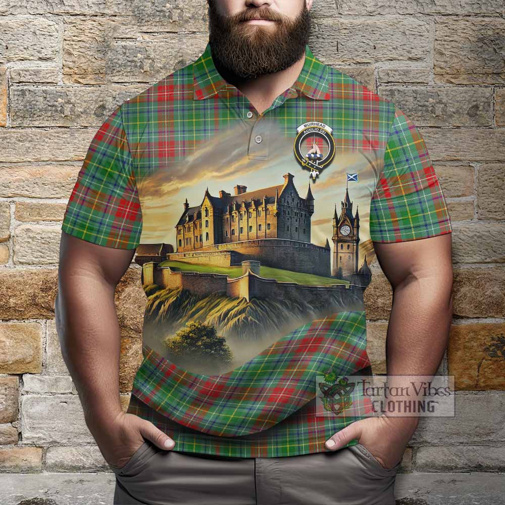 Tartan Vibes Clothing Muirhead Tartan Family Crest Polo Shirt with Scottish Ancient Castle Stype