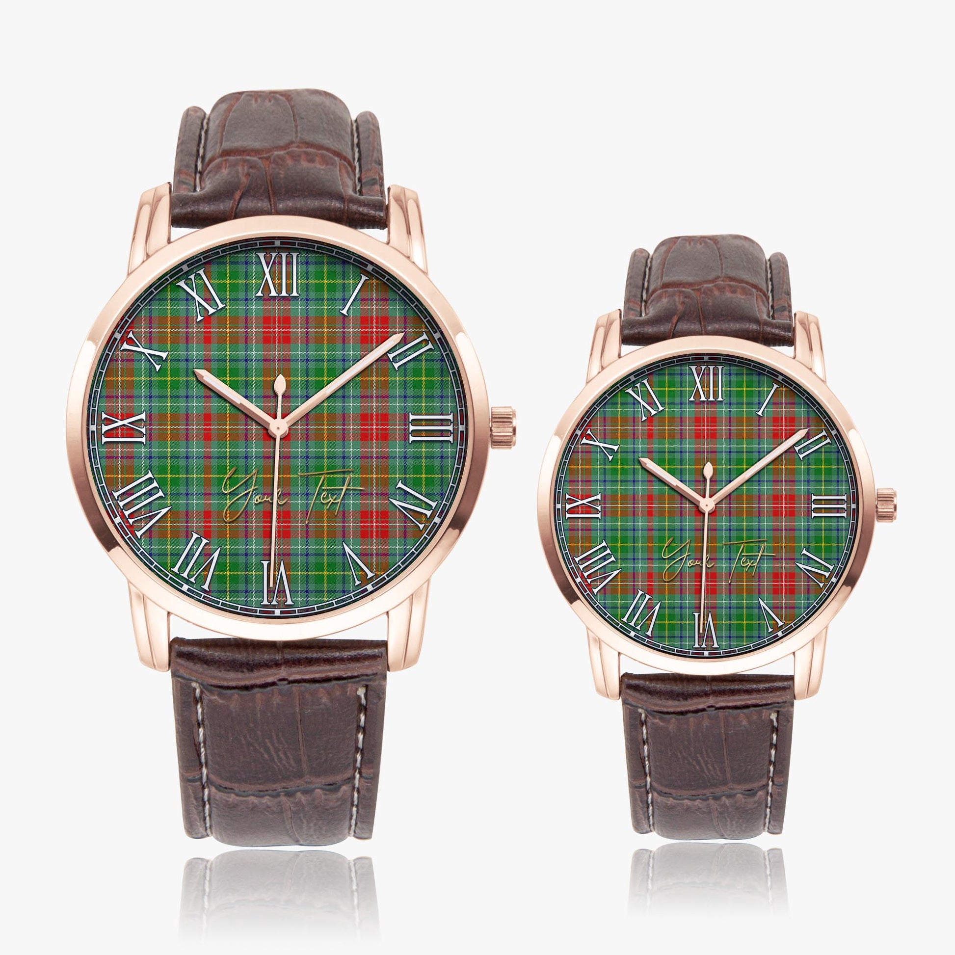 Muirhead Tartan Personalized Your Text Leather Trap Quartz Watch - Tartan Vibes Clothing