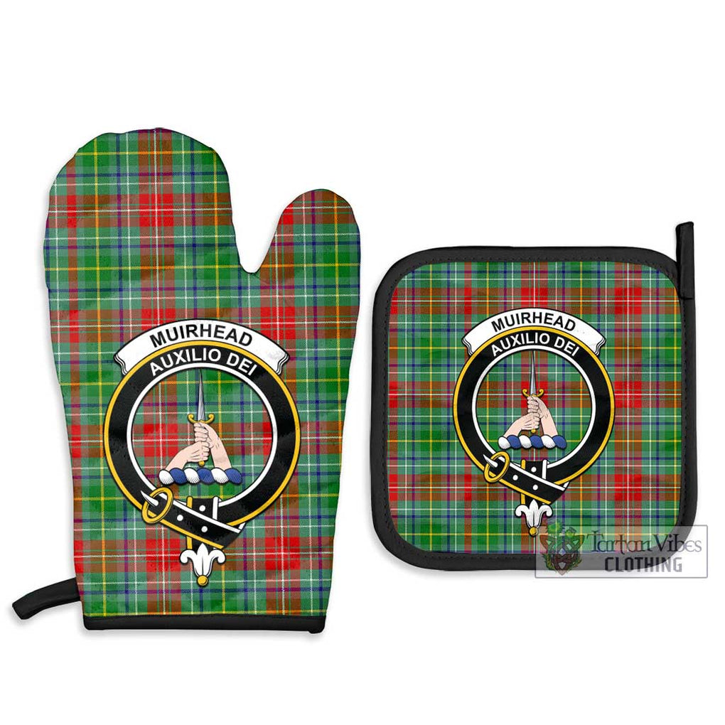 Muirhead Tartan Combo Oven Mitt & Pot-Holder with Family Crest - Tartan Vibes Clothing