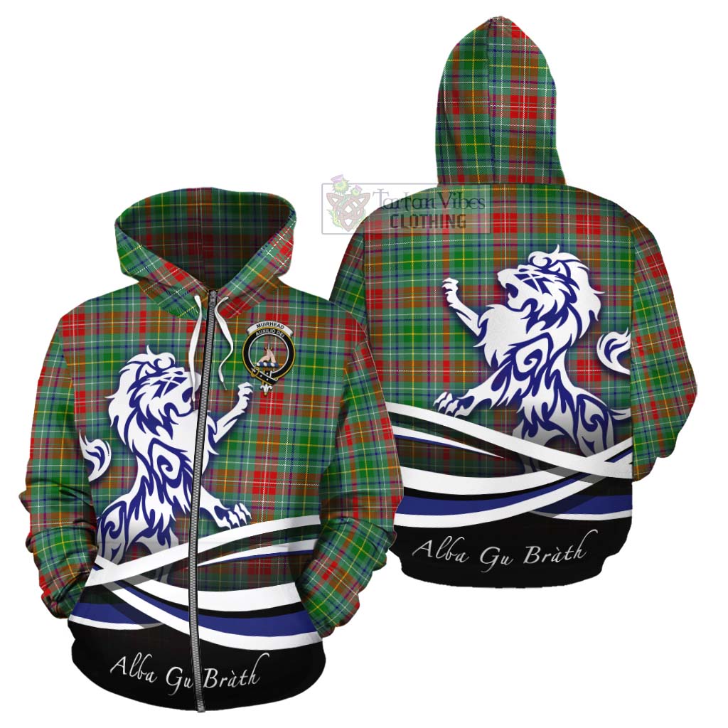 Muirhead Tartan Cotton Hoodie with Alba Gu Brath Regal Lion Emblem - Tartan Vibes Clothing