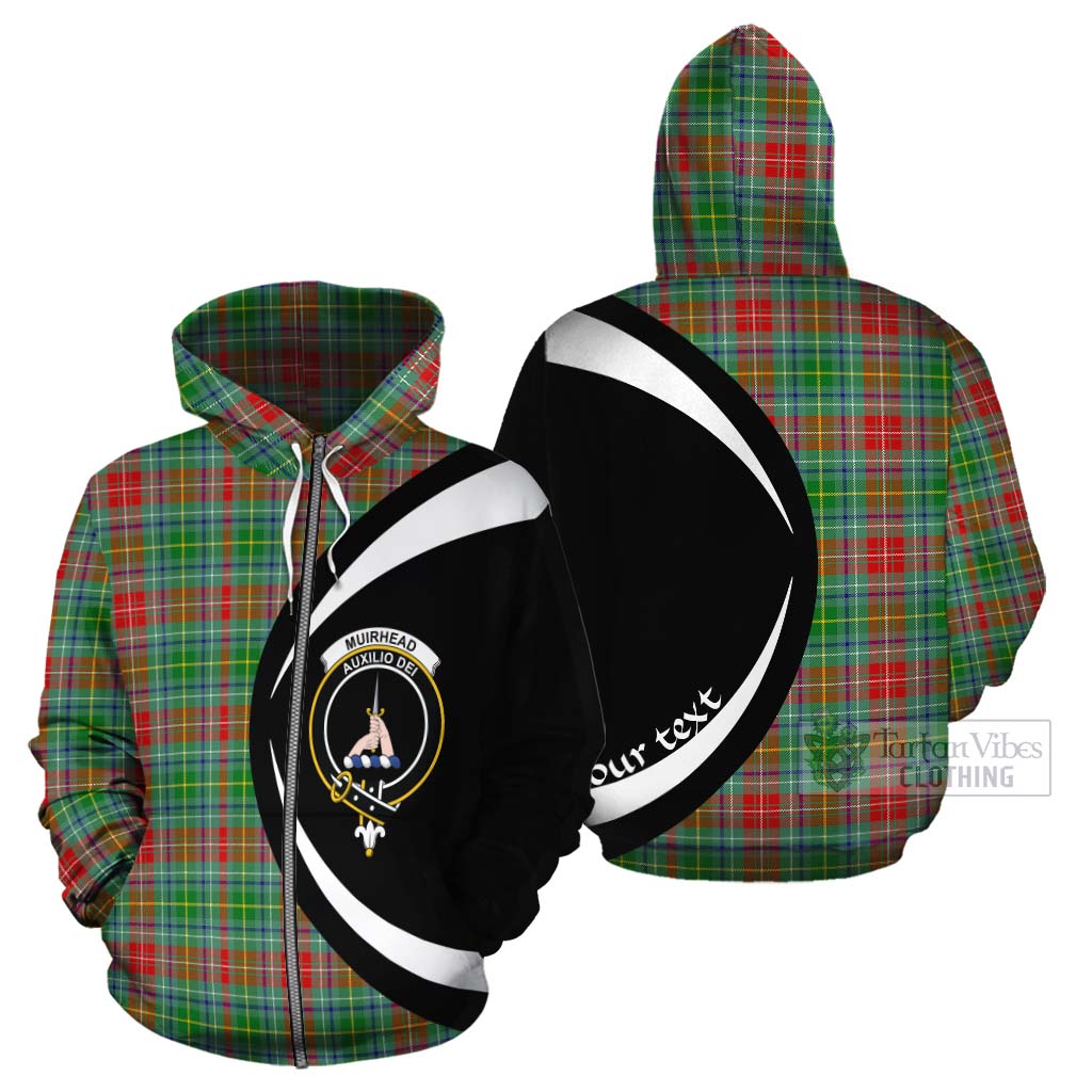 Muirhead Tartan Cotton Hoodie with Family Crest Circle Style - Tartan Vibes Clothing