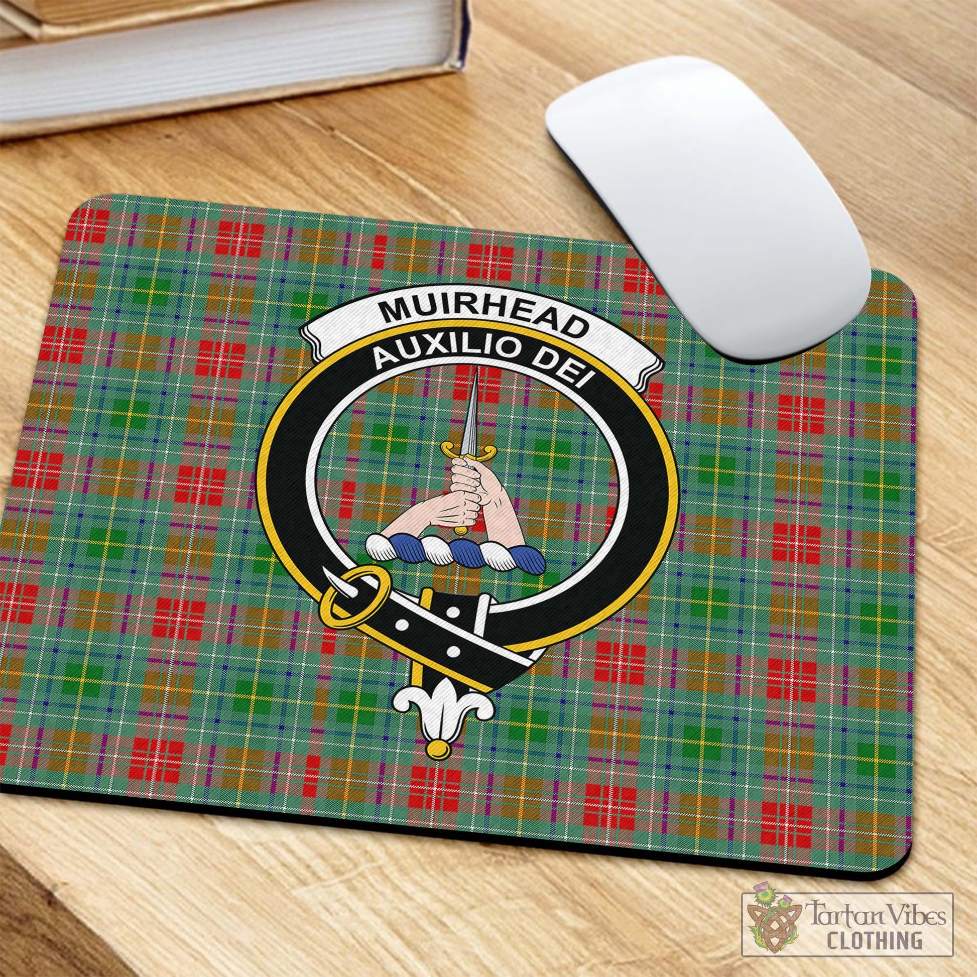 Tartan Vibes Clothing Muirhead Tartan Mouse Pad with Family Crest