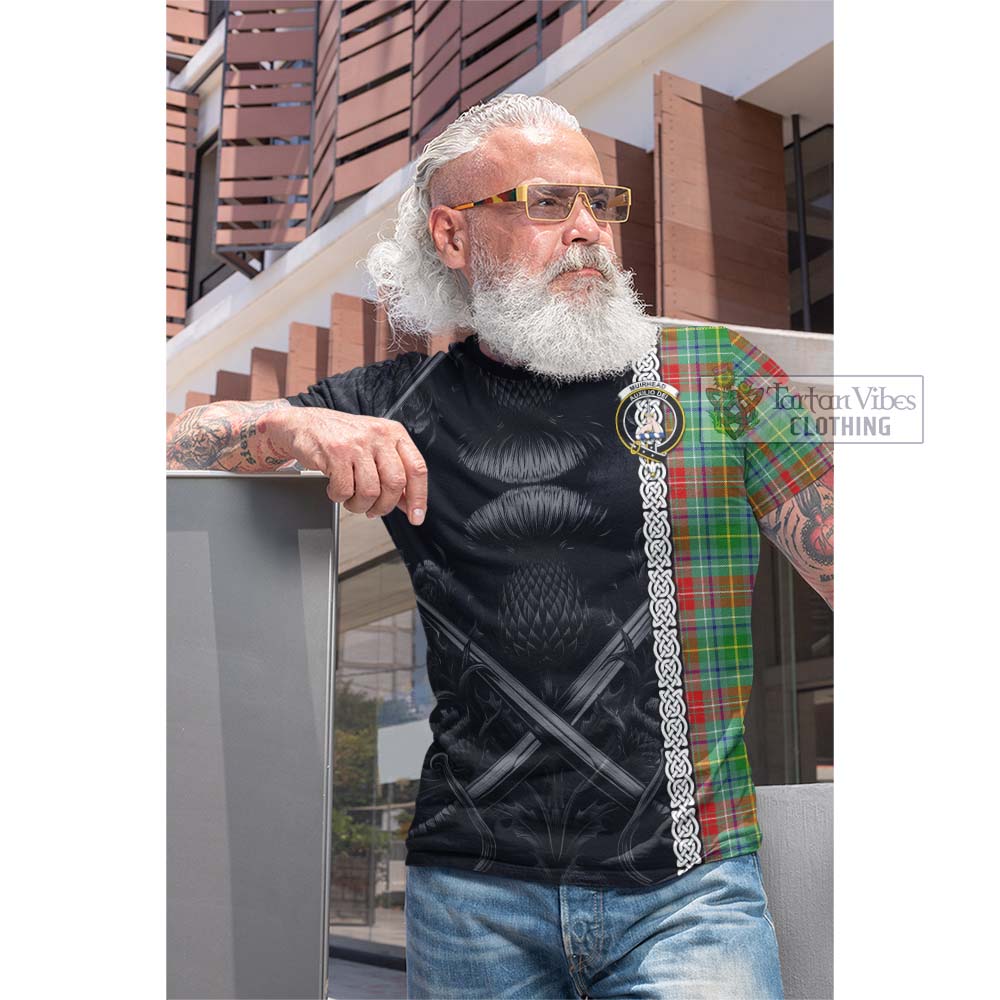 Muirhead Tartan Cotton T-shirt with Family Crest Cross Sword Thistle Celtic Vibes - Tartan Vibes Clothing