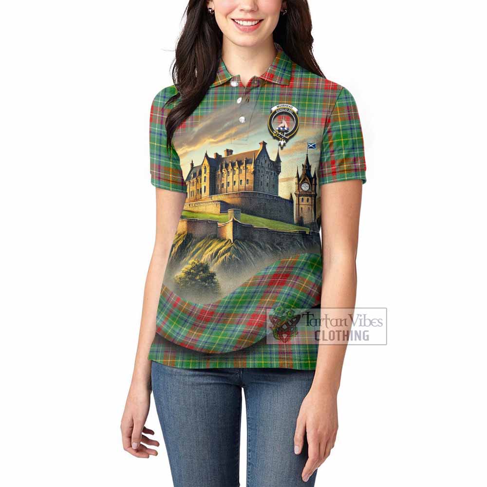 Muirhead Tartan Family Crest Women's Polo Shirt with Scottish Ancient Castle Style - Tartan Vibes Clothing