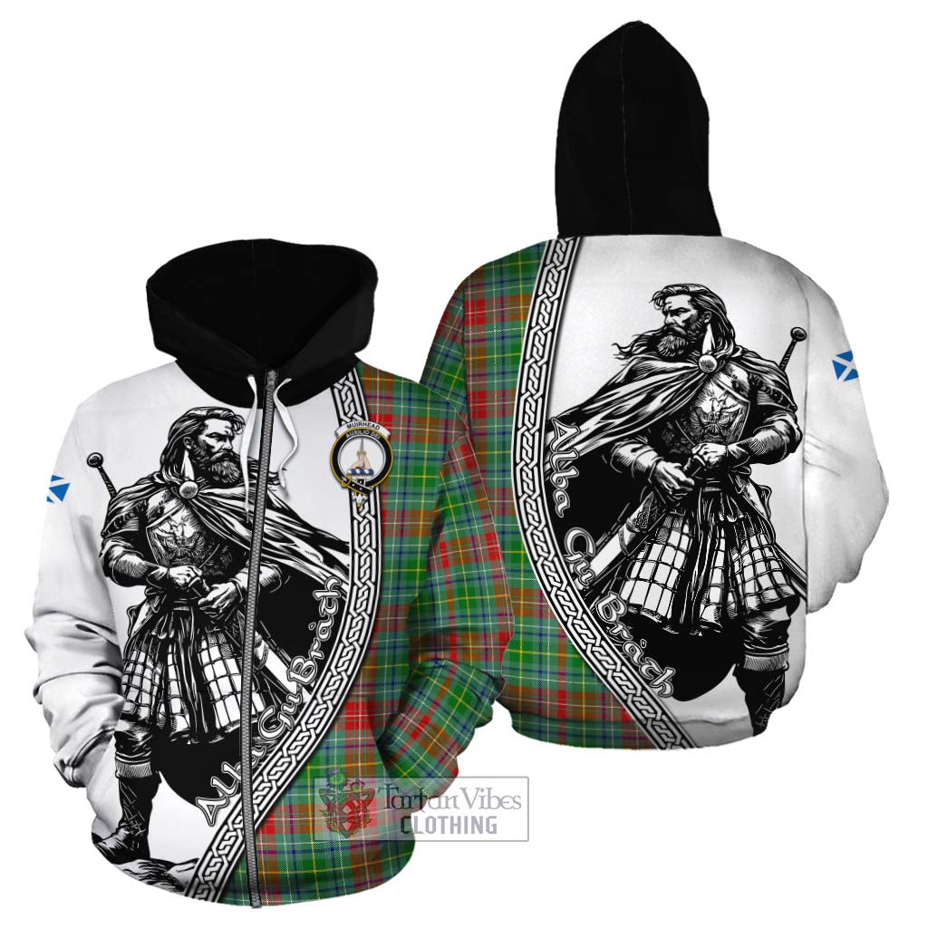 Muirhead Tartan Clan Crest Cotton Hoodie with Highlander Warrior Celtic Style - Tartan Vibes Clothing