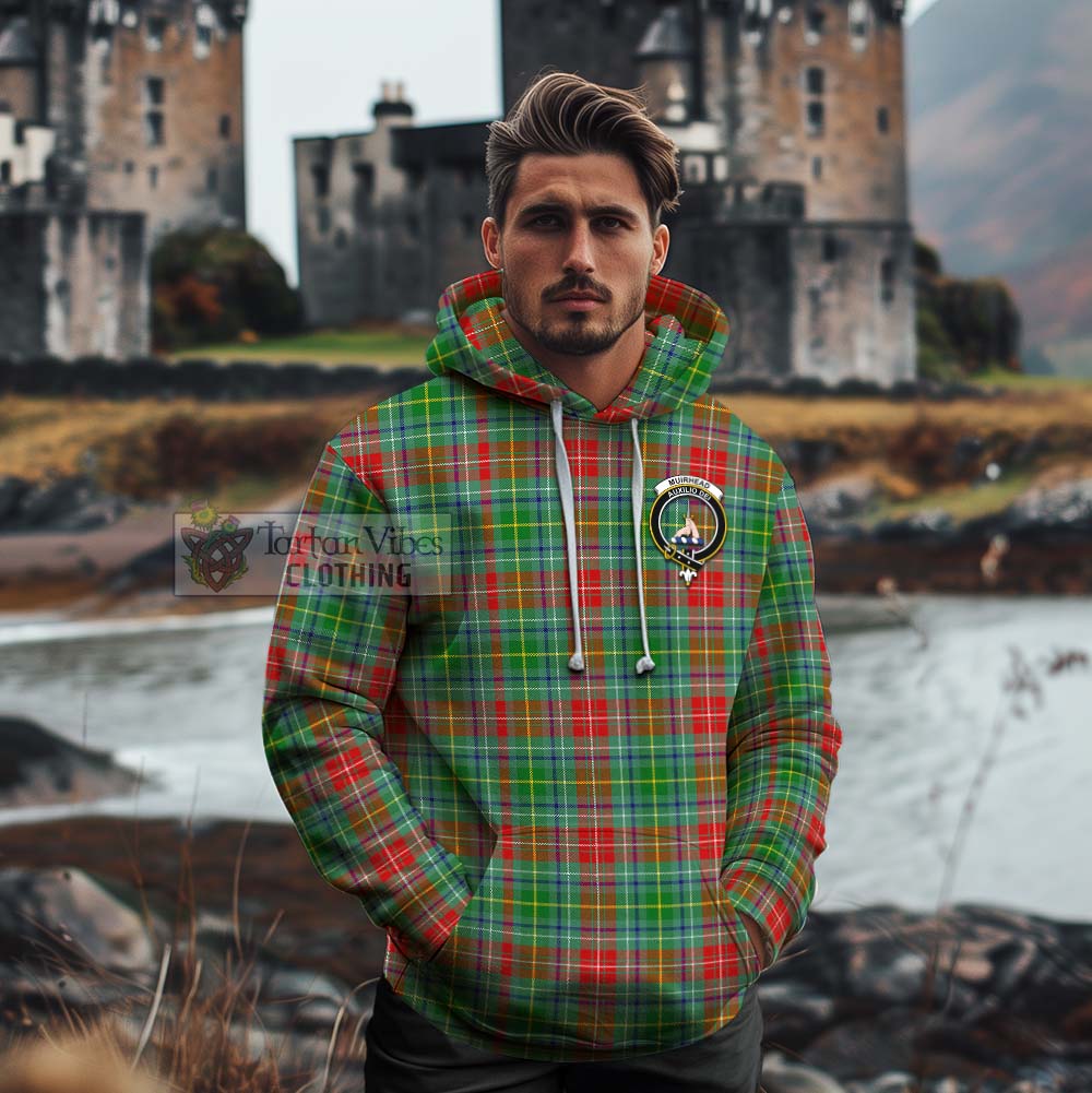 Muirhead Tartan Cotton Hoodie with Family Crest Celtic Skull Style - Tartan Vibes Clothing