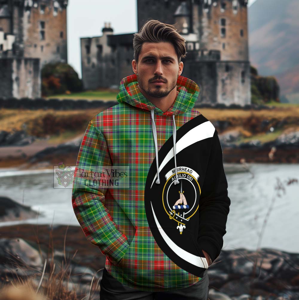 Muirhead Tartan Cotton Hoodie with Family Crest Circle Style - Tartan Vibes Clothing