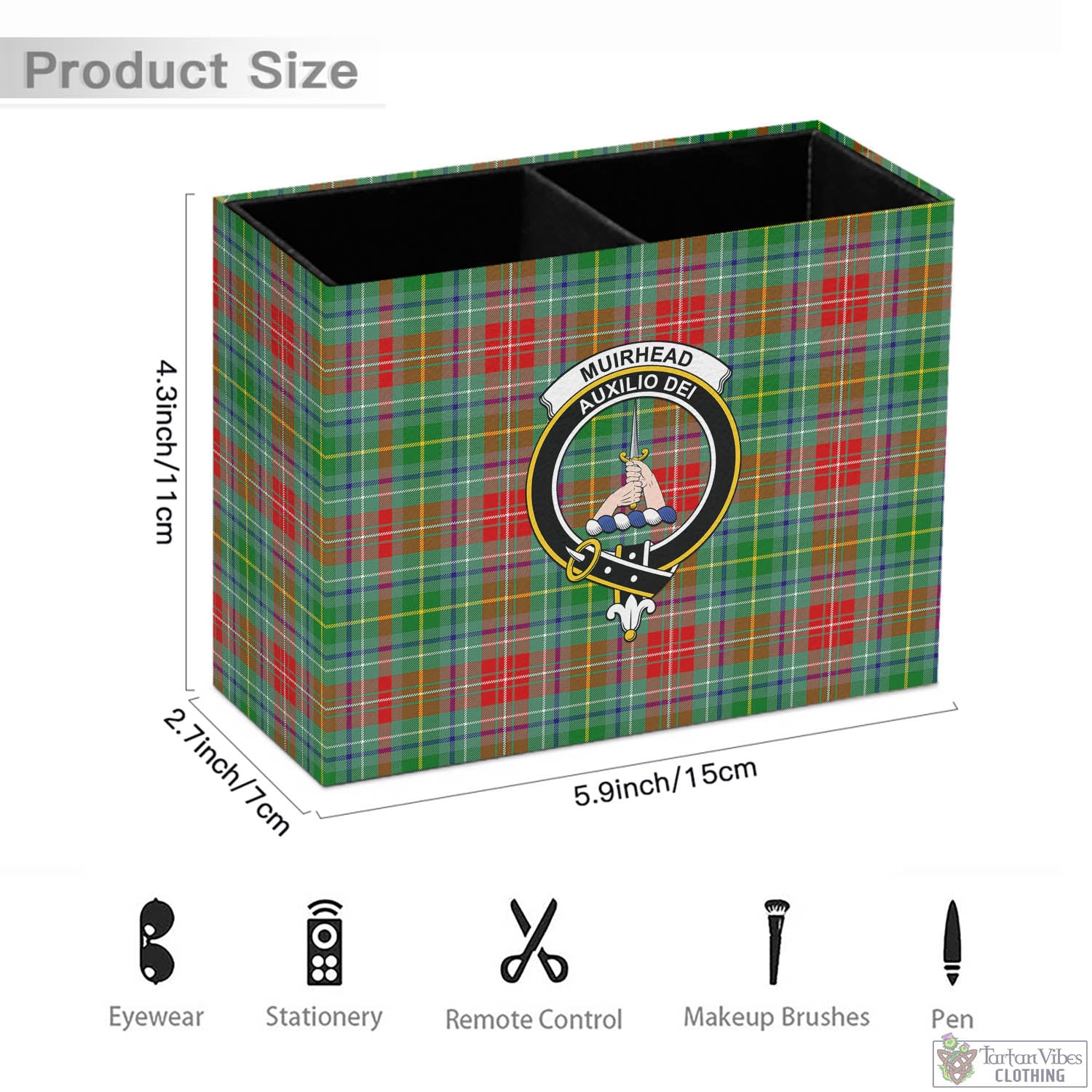 Muirhead Tartan Pen Holder with Family Crest - Tartan Vibes Clothing