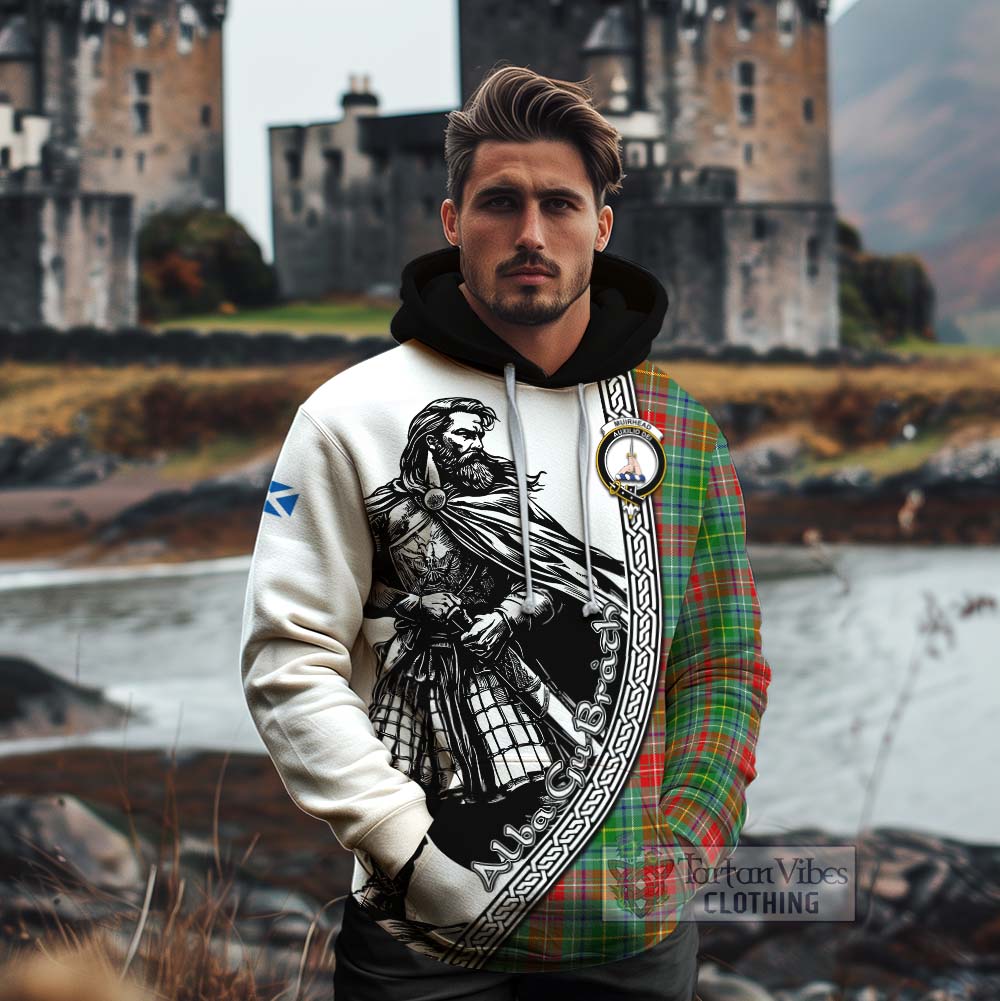 Muirhead Tartan Clan Crest Cotton Hoodie with Highlander Warrior Celtic Style - Tartan Vibes Clothing